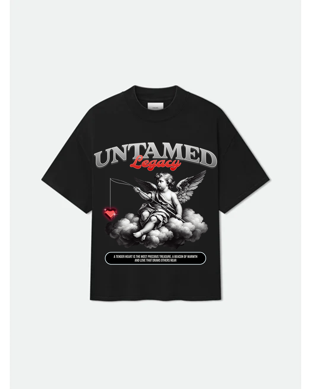 Untamed Legacy Cherub Heart Of Legacy Black Graphic Tee