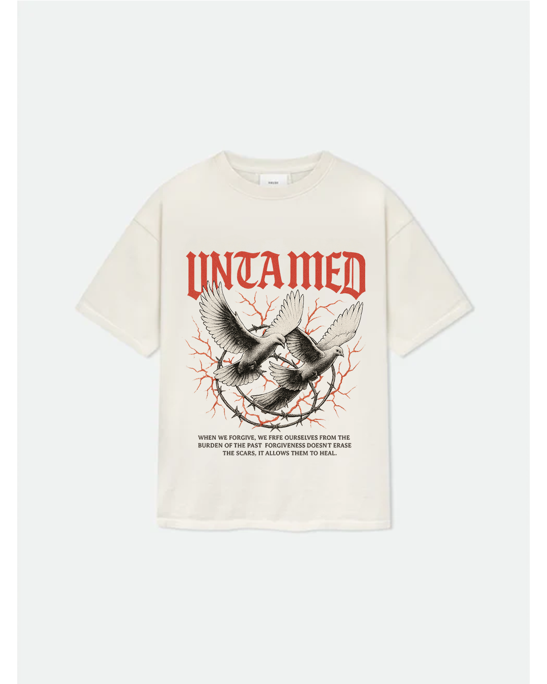 Untamed Legacy ‘Forgive to Heal’ Dove Graphic Tee – Barbed Wire Streetwear Shirt”