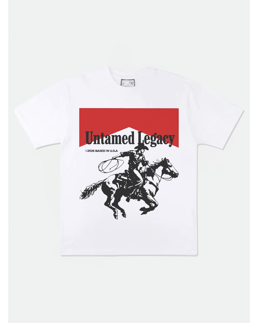 Untamed Legacy Cowboy Graphic T-Shirt – White